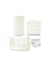Mia 4 Piece Cotbed with Dresser Changer, Wardrobe, and Premium Dual Core Mattress Set- White